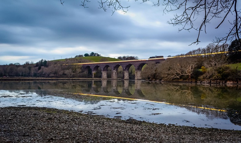 Viaduct with the 18.50 Train going over from Saltash